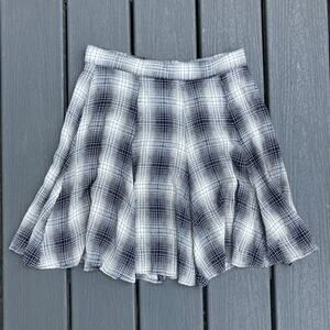 Vintage 80s black and white plaid mini skirt Tofy, indie grunge preppy academia